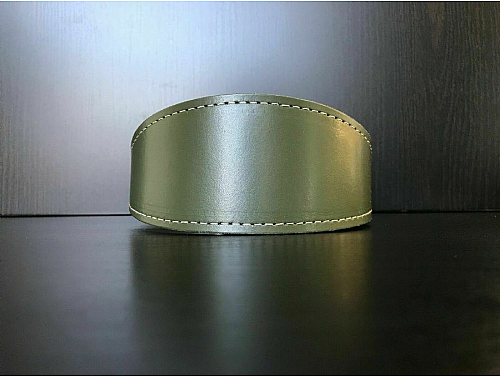 Lined Army Green - Greyhound Leather Collar - Size L